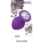Большая фиолетовая анальная пробка Emotions Cutie Large с прозрачным кристаллом - 10 см. - Lola Games - купить с доставкой в Петрозаводске