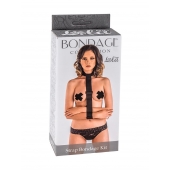 Ошейник с длинной лентой и наручниками Strap Bondage Kit Plus Size - Lola Games - купить с доставкой в Петрозаводске