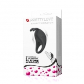 Чёрное эрекционное кольцо с вибрацией Rabbit Vibrator - Baile - в Петрозаводске купить с доставкой