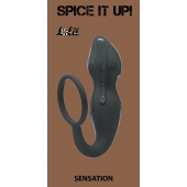 Серое эрекционное кольцо Sensation с анальным стимулятором - Lola Games - в Петрозаводске купить с доставкой