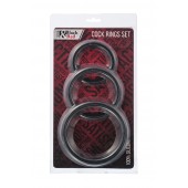 Набор из 3 чёрных эрекционных колец - ToyFa - в Петрозаводске купить с доставкой