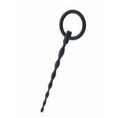 Чёрный уретральный плаг с кольцом - ToyFa - купить с доставкой в Петрозаводске