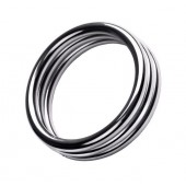 Металлическое эрекционное кольцо с рёбрышками размера L - ToyFa - в Петрозаводске купить с доставкой