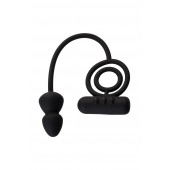 Чёрное эрекционное кольцо с вибропулькой и анальным хвостом - Erotist Adult Toys - в Петрозаводске купить с доставкой