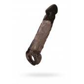 Чёрная насадка на пенис Tс подхватом - 19,5 см. - ToyFa - в Петрозаводске купить с доставкой