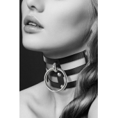 Чёрный тройной чокер с большим кольцом - Bijoux Pour Toi - купить с доставкой в Петрозаводске