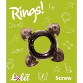 Чёрное эрекционное кольцо Rings Screw - Lola Games - в Петрозаводске купить с доставкой