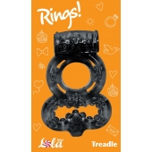 Чёрное эрекционное кольцо Rings Treadle с подхватом - Lola Games - в Петрозаводске купить с доставкой
