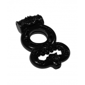 Чёрное эрекционное кольцо Rings Treadle с подхватом - Lola Games - в Петрозаводске купить с доставкой
