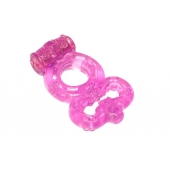 Розовое эрекционное кольцо Rings Treadle с подхватом - Lola Games - в Петрозаводске купить с доставкой