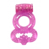 Розовое эрекционное кольцо Rings Treadle с подхватом - Lola Games - в Петрозаводске купить с доставкой