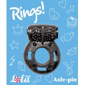 Черное эрекционное кольцо с вибрацией Rings Axle-pin - Lola Games - в Петрозаводске купить с доставкой