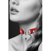 Красный чокер с замком в форме сердца - Bijoux Pour Toi - купить с доставкой в Петрозаводске