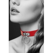 Красный узенький чокер с кольцом - Bijoux Pour Toi - купить с доставкой в Петрозаводске