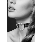Чёрный чокер с кольцом в форме сердца - Bijoux Pour Toi - купить с доставкой в Петрозаводске