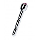 Серебристый уретральный плаг со стразом - 7 см. - ToyFa - купить с доставкой в Петрозаводске