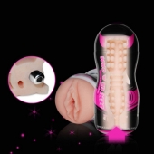 Мастурбатор-вагина Sex In A Can Vibra Vagina Tunnel - Lovetoy - в Петрозаводске купить с доставкой