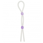 Прозрачное эрекционное кольцо-лассо SILICONE LASSO COCK RING DUAL BEADS - NMC - в Петрозаводске купить с доставкой