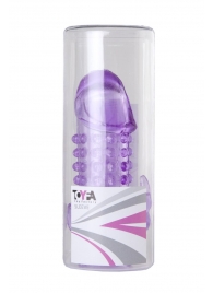 Закрытая фиолетовая насадка с 2 отростками - 13 см. - Toyfa Basic - в Петрозаводске купить с доставкой