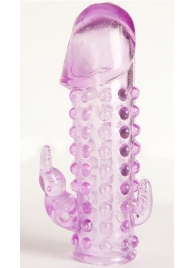 Закрытая фиолетовая насадка с 2 отростками - 13 см. - Toyfa Basic - в Петрозаводске купить с доставкой