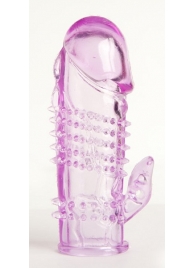 Фиолетовая насадка с коготком и шипами - 13 см. - Toyfa Basic - в Петрозаводске купить с доставкой