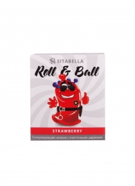 Стимулирующий презерватив-насадка Roll   Ball Strawberry - Sitabella - купить с доставкой в Петрозаводске