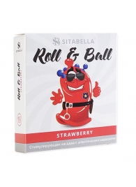 Стимулирующий презерватив-насадка Roll   Ball Strawberry - Sitabella - купить с доставкой в Петрозаводске