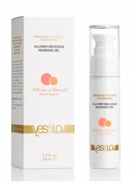 Универсальный массажный гель-смазка Allover Delicious Massage Gel с ароматом персика и аброкоса - 50 мл. - YESforLOV - купить с доставкой в Петрозаводске