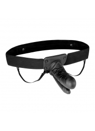Полый страпон с двумя отростками и вибрацией Unisex Vibrating Hollow Strap-On Double Penetrating Dildo - 17,8 см. - Lux Fetish - купить с доставкой в Петрозаводске