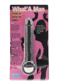 Чёрная насадка на пенис для анальной стимуляции WHATA MAN - 16 см. - Seven Creations - в Петрозаводске купить с доставкой