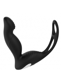 Черный вибромассажер простаты P-PLEASER W ERECTION ENHANCE - Dream Toys - в Петрозаводске купить с доставкой