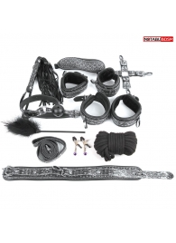 Чёрно-серебристый набор БДСМ - Notabu - купить с доставкой в Петрозаводске