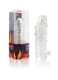 Закрытая прозрачная рельефная насадка Crystal sleeve - 13 см. - Erowoman-Eroman - в Петрозаводске купить с доставкой