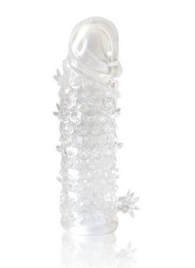 Закрытая прозрачная рельефная насадка Crystal sleeve - 13 см. - Erowoman-Eroman - в Петрозаводске купить с доставкой