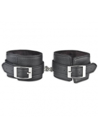 Черные фиксаторы для ног на цепи с мехом внутри - Lux Fetish - купить с доставкой в Петрозаводске