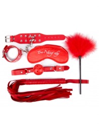 Набор красных БДСМ-аксессуаров из 5 предметов - Notabu - купить с доставкой в Петрозаводске