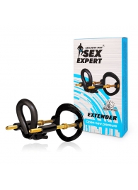 Черный экстендер-растяжитель пениса - Sex Expert - в Петрозаводске купить с доставкой
