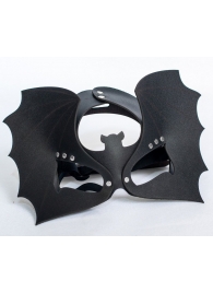 Черная кожаная маска на глаза  Летучая мышь - Sitabella - купить с доставкой в Петрозаводске