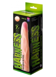 Телесная насадка с венками на Harness с коннектором GREEN LINE - 18 см. - LOVETOY (А-Полимер) - купить с доставкой в Петрозаводске
