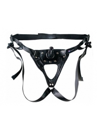 Черный пояс-трусики с насадкой  Soft-Принц  - 17 см. - LOVETOY (А-Полимер) - купить с доставкой в Петрозаводске