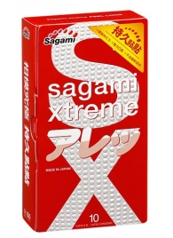 Утолщенные презервативы Sagami Xtreme Feel Long с точками - 10 шт. - Sagami - купить с доставкой в Петрозаводске