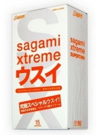 Ультратонкие презервативы Sagami Xtreme SUPERTHIN - 15 шт. - Sagami - купить с доставкой в Петрозаводске