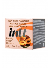 Массажная свеча для поцелуев Peach с ароматом персика - 30 гр. - INTT - купить с доставкой в Петрозаводске