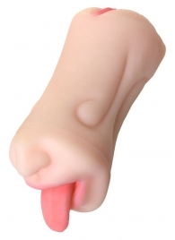 Телесный двусторонний мастурбатор Fruity Tongue - ротик и вагина - ToyFa - в Петрозаводске купить с доставкой