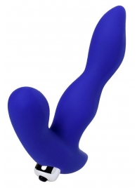 Синий силиконовый вибростимулятор простаты Stroman - 14,5 см. - ToyFa - в Петрозаводске купить с доставкой