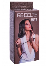Коричневые кожаные наручники Maya - Rebelts - купить с доставкой в Петрозаводске