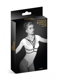 Черная упряжь на грудь Laura - Bijoux Pour Toi - купить с доставкой в Петрозаводске