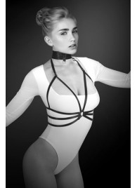 Черная упряжь на грудь Julia - Bijoux Pour Toi - купить с доставкой в Петрозаводске