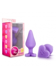 Фиолетовая анальная пробка Naughty Candy Heart Do Me Now - 8,9 см. - Blush Novelties - купить с доставкой в Петрозаводске