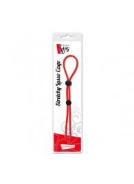 Красное лассо на пенис с двумя бусинами STRETCHY LASSO CAGE - Dream Toys - в Петрозаводске купить с доставкой